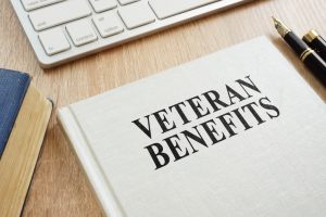 Book about Veteran Benefits on a desk.
